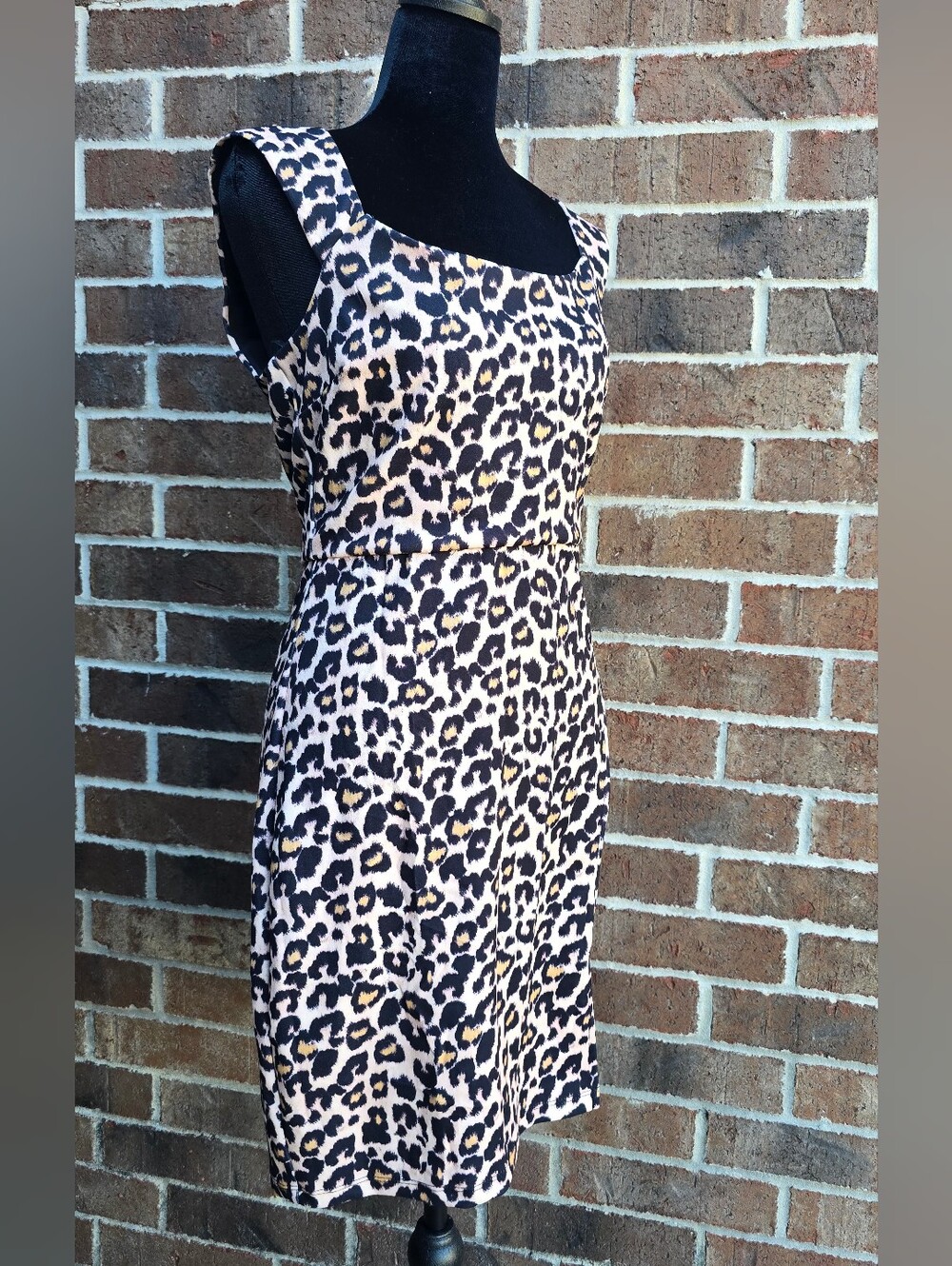 Sequin Hearts Leopard Print Bodycon Dress Size 7 NWT
